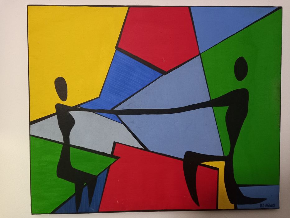 Quadro casal multicores 50 x 61