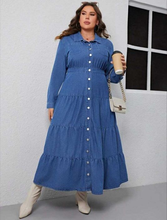 Джинсовое платье размер 3х на наш 56- 58 примерно