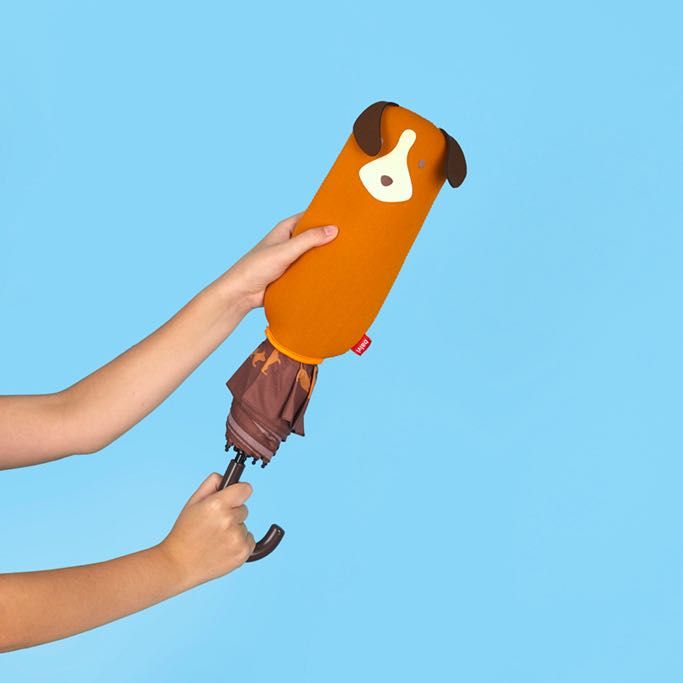 Parasol z pokrowcem brązowy prezent dla psiarzy