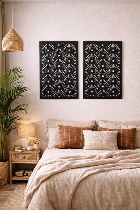 Drewniany panel dekoracyjny efekt 3D – 50x70 cm | 1 szt.