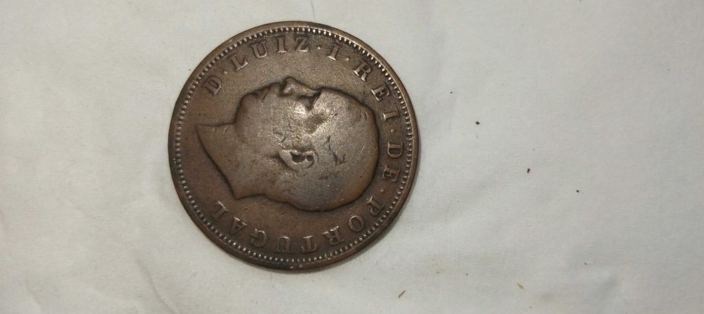 Moeda portuguesa antiga xx réis 1883