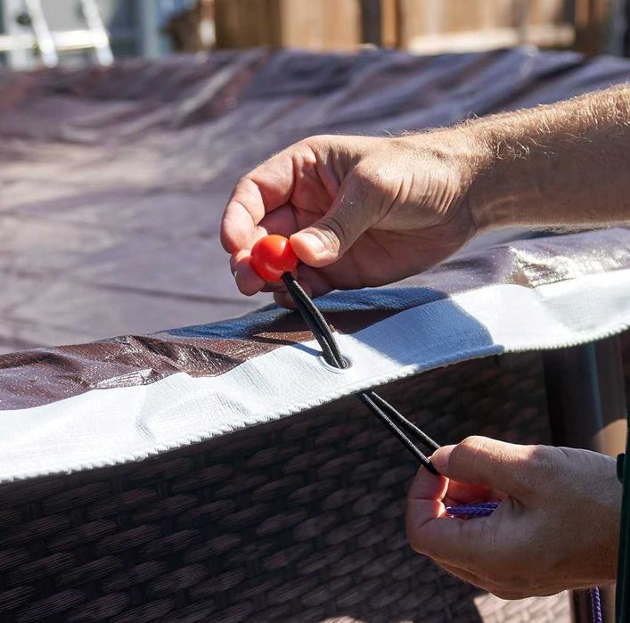 Plandeka GRUBA MOCNA Płachta 4x6m 8x10m UV Wodoodporna Srebrna Oczka