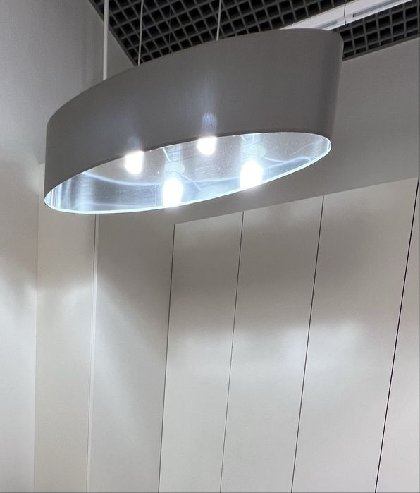 Eglo Maserlo 31617 Lampa wisząca abażurowa elipsa 2x60W szara/srebrna