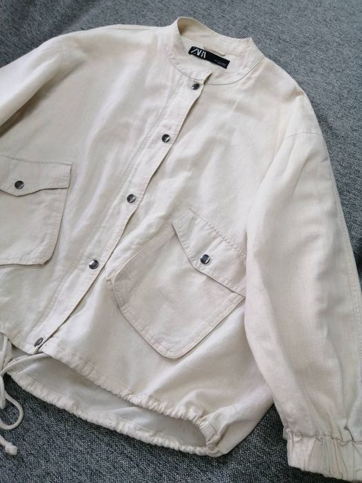 Жіноча куртка бомбер з льону ZARA розмір M