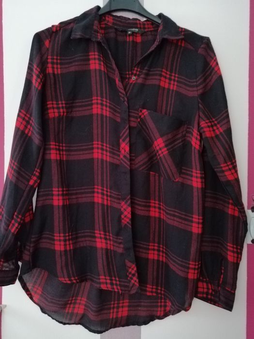 Koszula krata czarno czerwona oversize Reserved xs