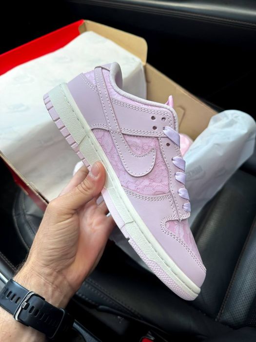 Nike Dunk Low Lace Pack Pink Regal трендові жіночі кросівки найк данк