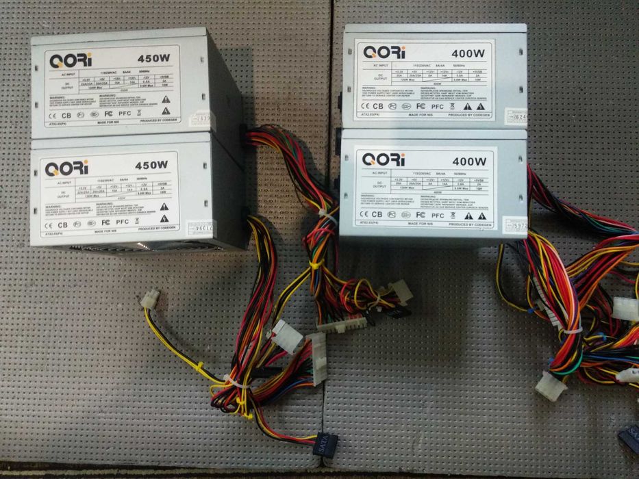 робочий БЛОК ЖИВЛЕННЯ QORI 400W-450W 120 мм кулер 20+4pin 3 шт SATA