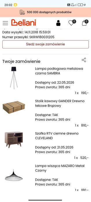 Lampa stojąca do salonu/sypialni