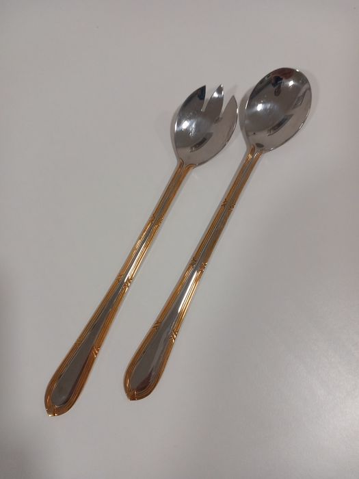 Talheres de Salada - Banho Ouro IMPECÁVEL