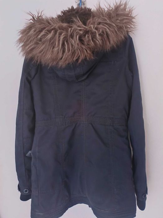 Kurtka zimowa długa na futerku XS