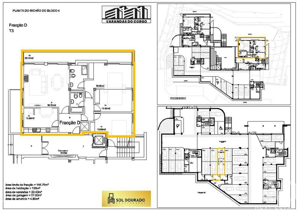 Apartamento T3 em Vila Real de 146,00 m2