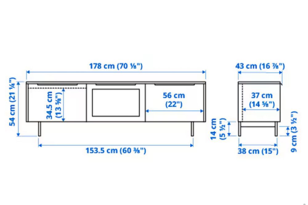 Movel TV com 3 portas de vidro
