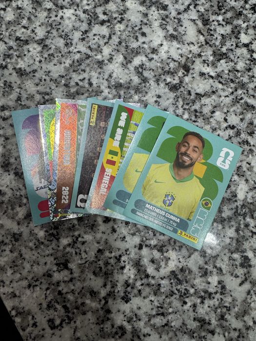 6 pacotes de 7 cartas do mondial