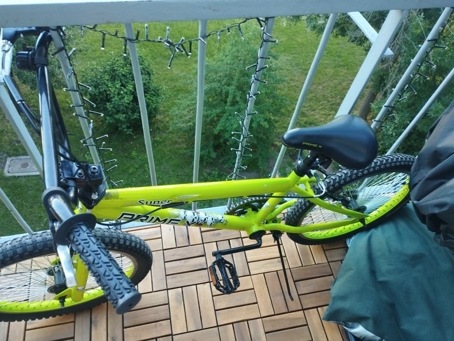 Rower BMX jaskrawo zielony pegi koła 20 cali