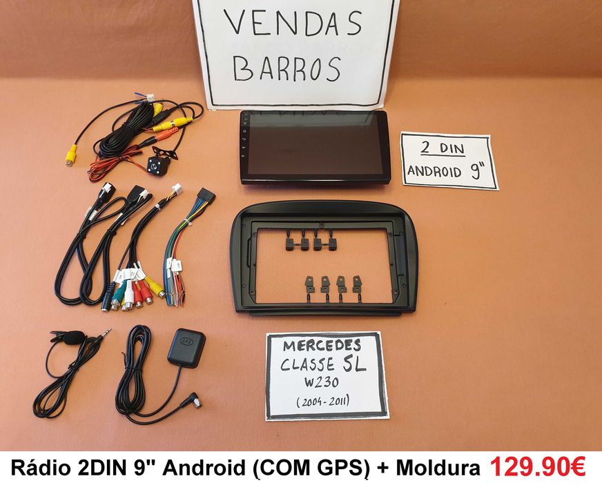 Rádio 2DIN 9" Mercedes • S • SL • R • W220 W230 W251 • Android 4+64GB