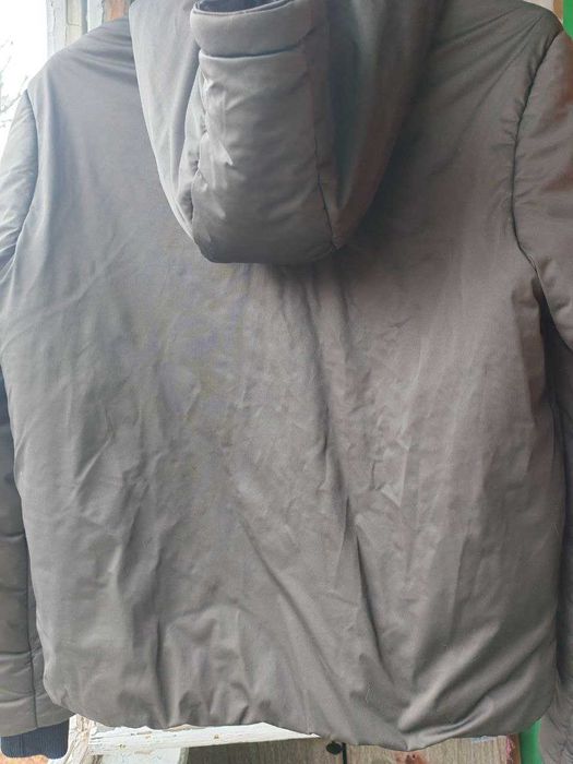 Куртка ZARA зимова - оливково-сіра, розмір S/M