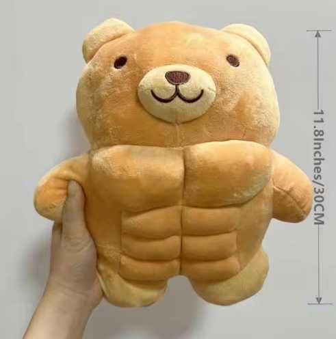 Urso/leão/tubarão de pelúcia musculado com 8 abs NOVO ENTREGA GRÁTIS