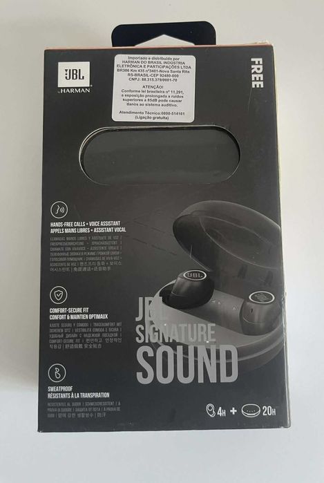 JBL Free X Truly Wireless - Como Novos (Caixa Original + Extras Selados)