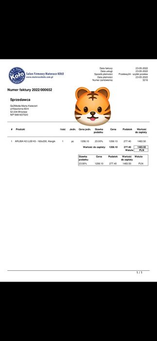 Materac Koło 160x200