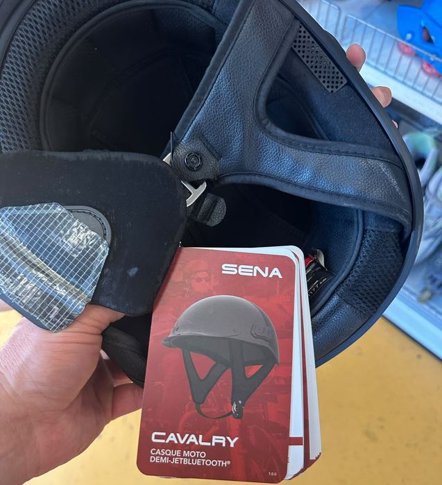 Мотошолом полулицевик Sena Cavalry Bluetooth Half Helmet (Розмір XL, Новий)