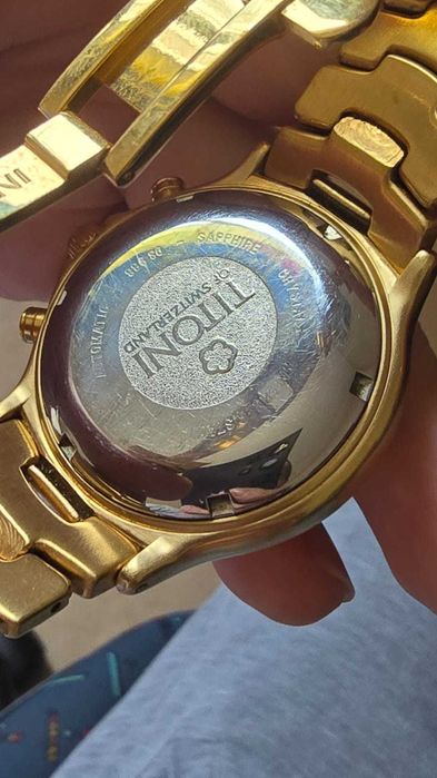 Titoni Chronograph Automatic Swiss Made Self Winding Gold Plated идеал