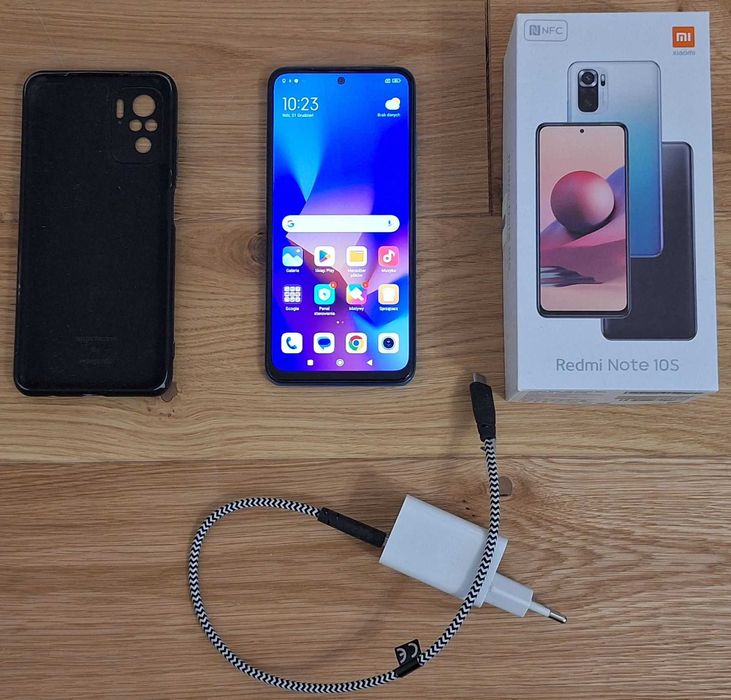 Redmi Note 10S 6/128GB komplet sprawny niebieski