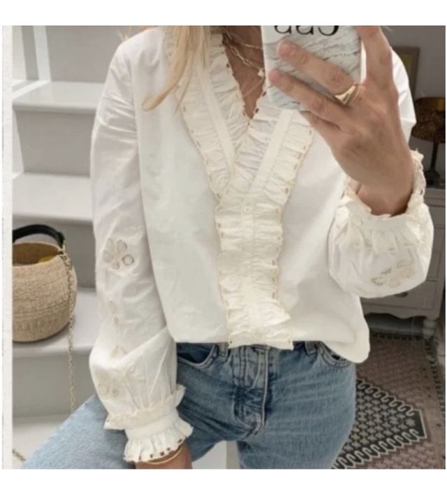 Sézane Блуза  колір слонова кість