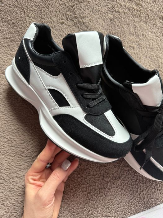 Adidasy biało-czarne