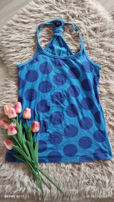 Bluzka bokserka crop top w grochy S 36 8 M 38 10