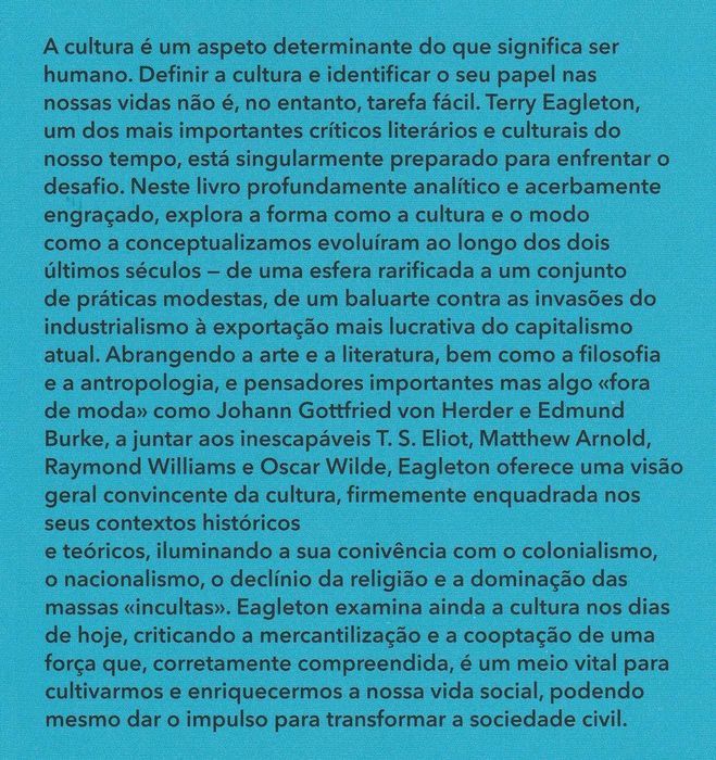 Livro Cultura de Terry Eagleton  [Portes Grátis]