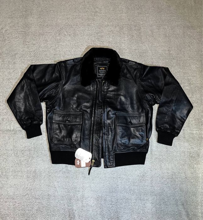 Шкіряна куртка Alpha Industries оригінал