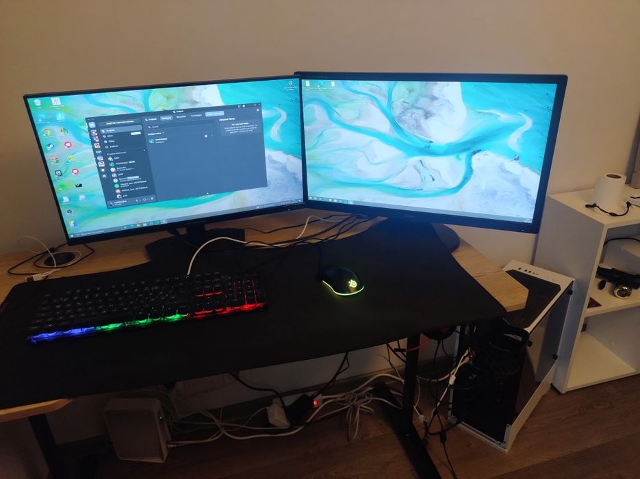 Zestaw Komputer Do Gier Ryzen 5 16GB DDR4 512GB SSD GTX1660 2 MONITORY 180hz Klaw Mysz Słuch