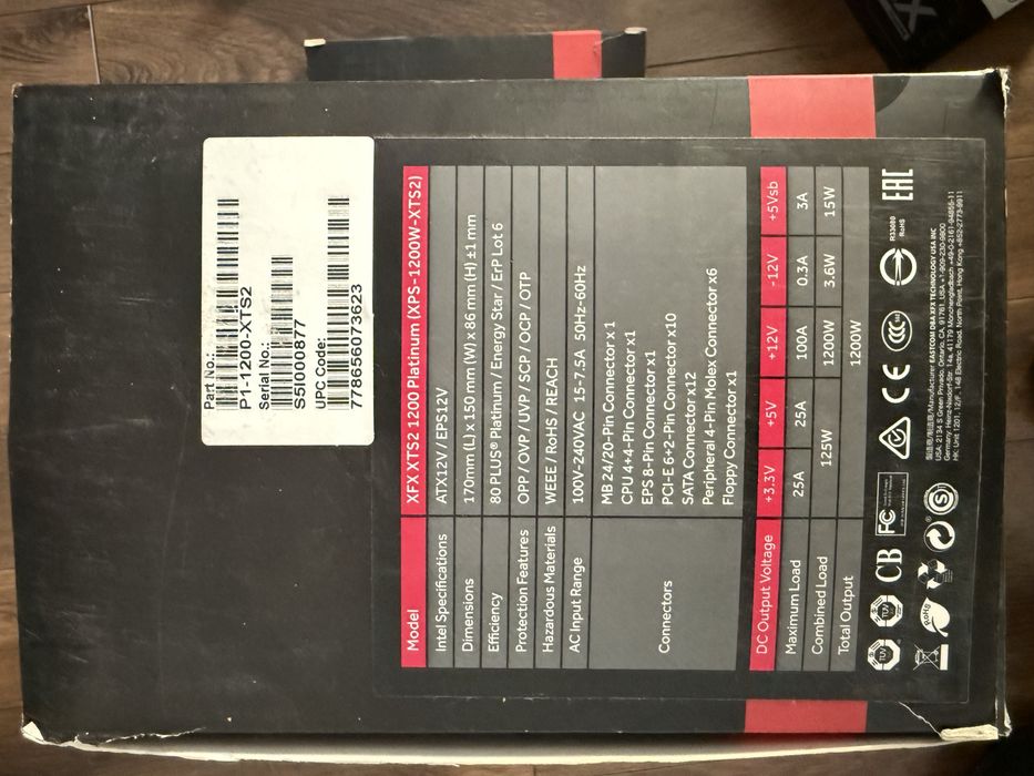 XFX Black Edition XTS2 1200W Full Modular (80+ Platinum)