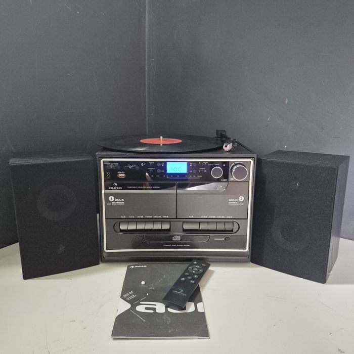 СТОК!!!  Музичний центр Auna 388 BT CD USB SD Bluetooth вініл касети 2 динаміки з Німеччини