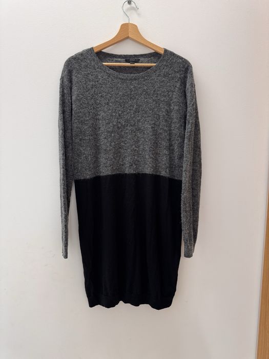 COS Sukienka Swetrowa Wełna Alpaka Merino Wool M 38 Premium Szara Czarna Stan Idealny