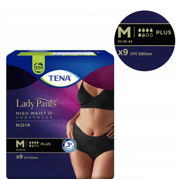 Majtki chłonne Tena Lady Pants Noir czarne M 9 szt