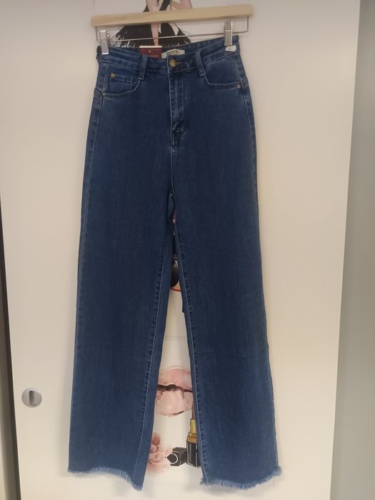 Spodnie damskie jeansowe jeansy szwedy wide leg hit viral style new