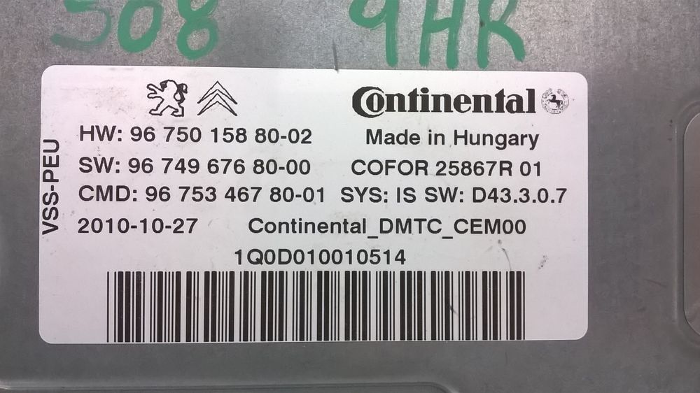 Centralina Start Stop  - PEUGEOT 508 I (8D_)