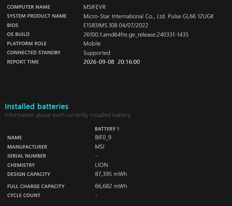 Laptop / Portatil MSI Pulse GL66 12UGK i7 12700H + Nvidia RTX 3070