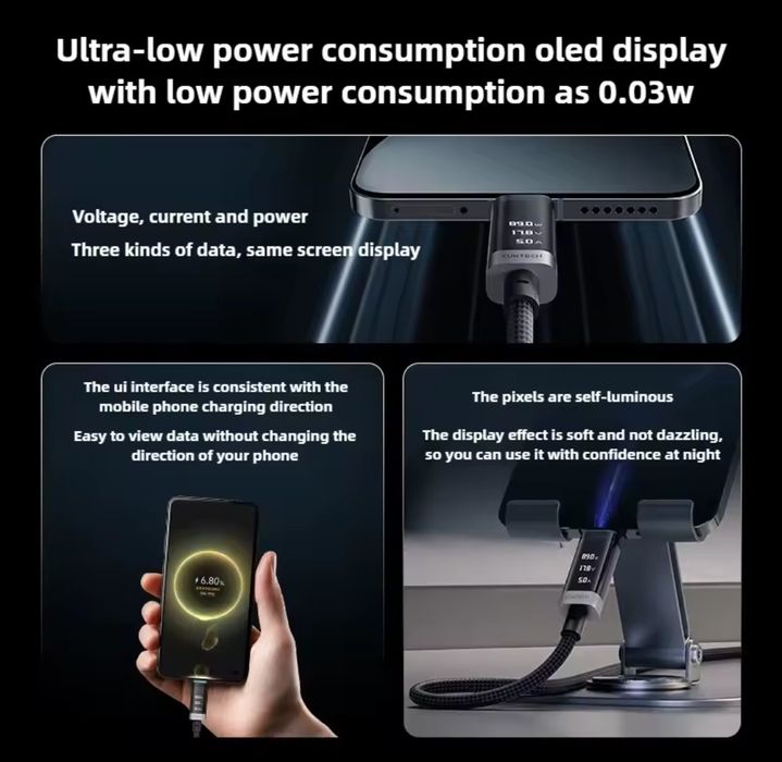 Кабель Cuktech 240 W Oled дисплей . Premium  !!!