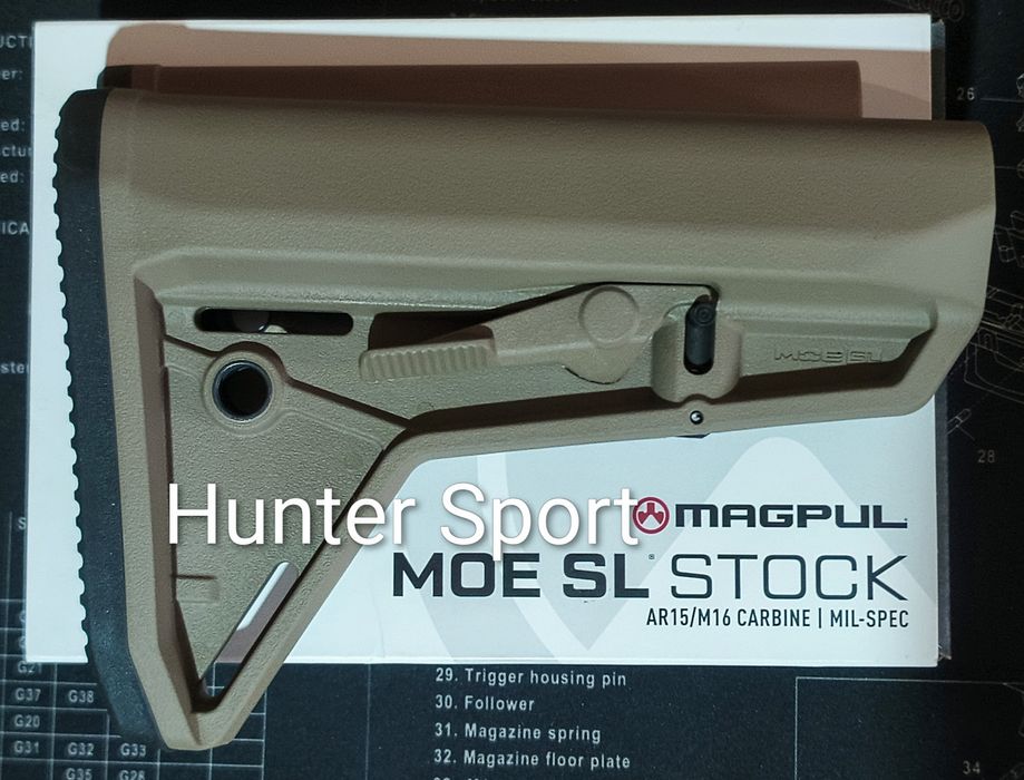 Приклад Magpul MOE SL Mil-Spec, Без труби для АК АР серії Sig Sauer Colt