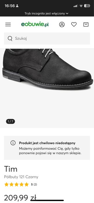 Półbuty Tim chłopięce