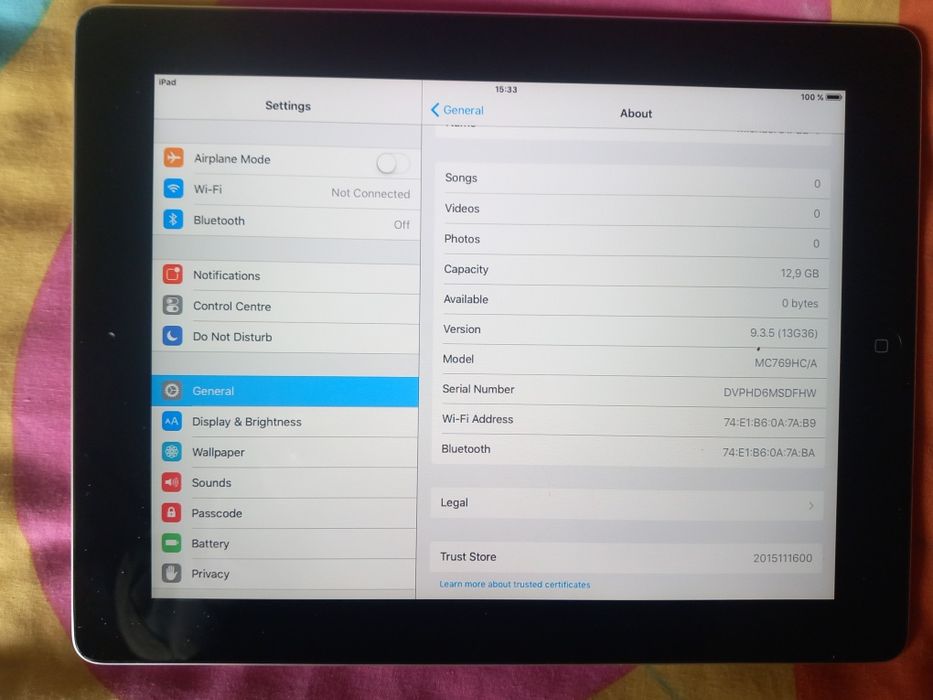 Tablet IPad Apple 16GB MC769HC/A