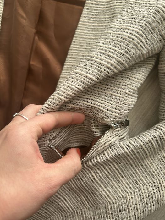Szara marynarka Reserved rozmiar 38 z kieszonkami bawełna len