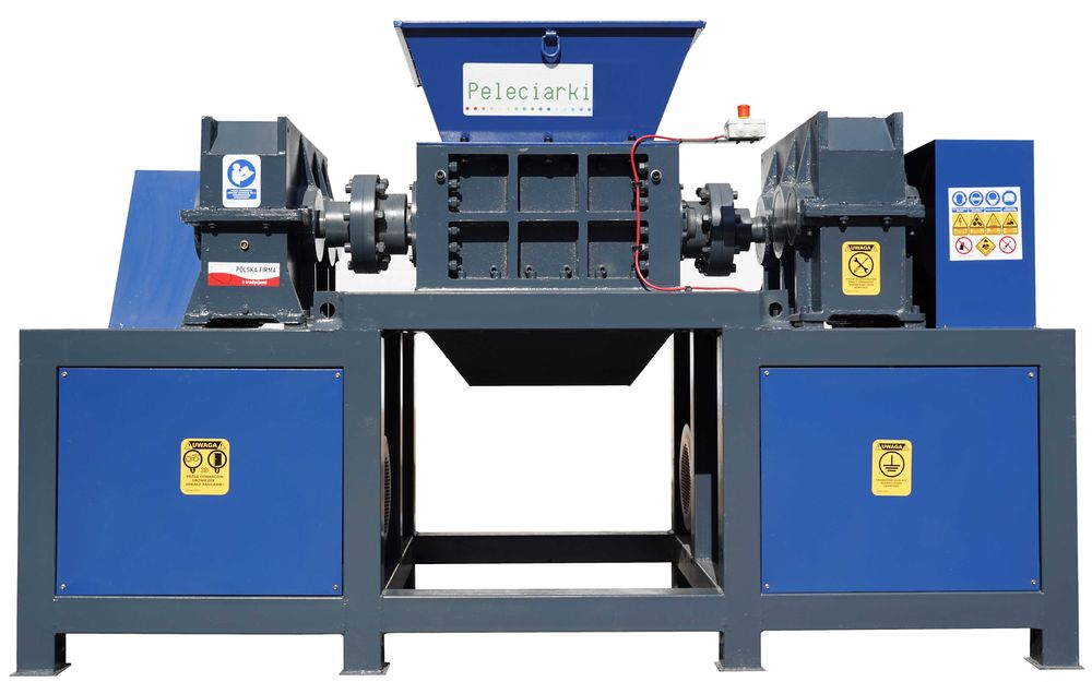 ZESTAW Kruszarka 30 kW + Taśmociąg + Stojak BIGBAG Recykling Pakowanie