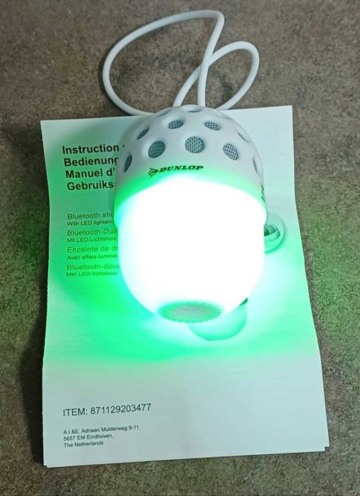 Блютуз колонка Dunlop IPX4 Біла.