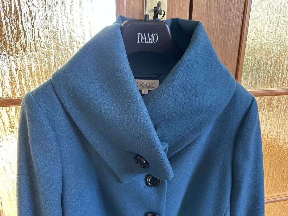 Płaszcz Solar r. 40/42, kolor morski, 80% wełna