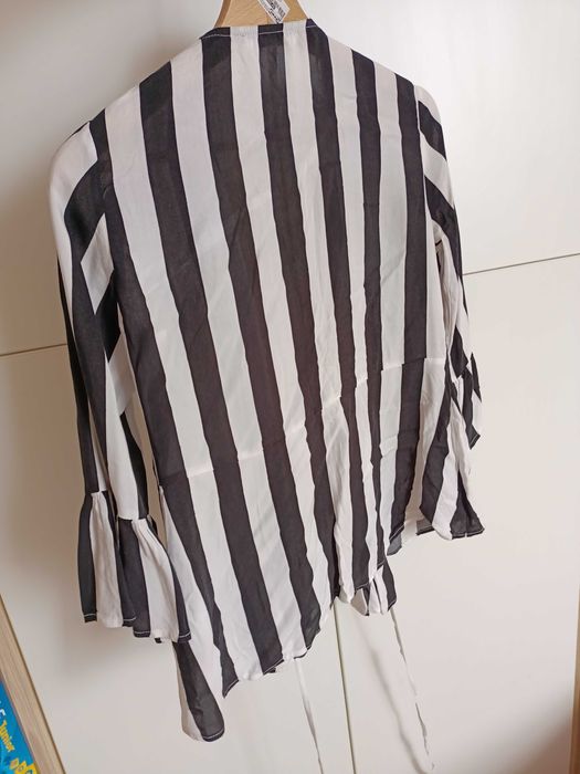 Koszula w paski wiązana boho Sinsay XS 34