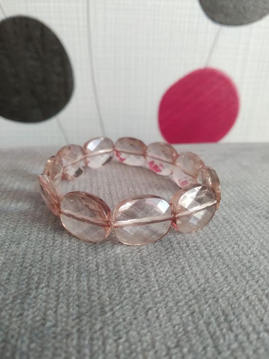 Piękna bransoletka ręcznie robiona handmade bransoletka pudrowy róż