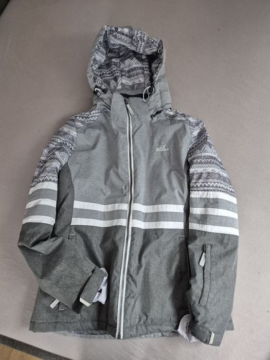 Kurtka narciarska snowboard jak nowa szara M zimowy print damska